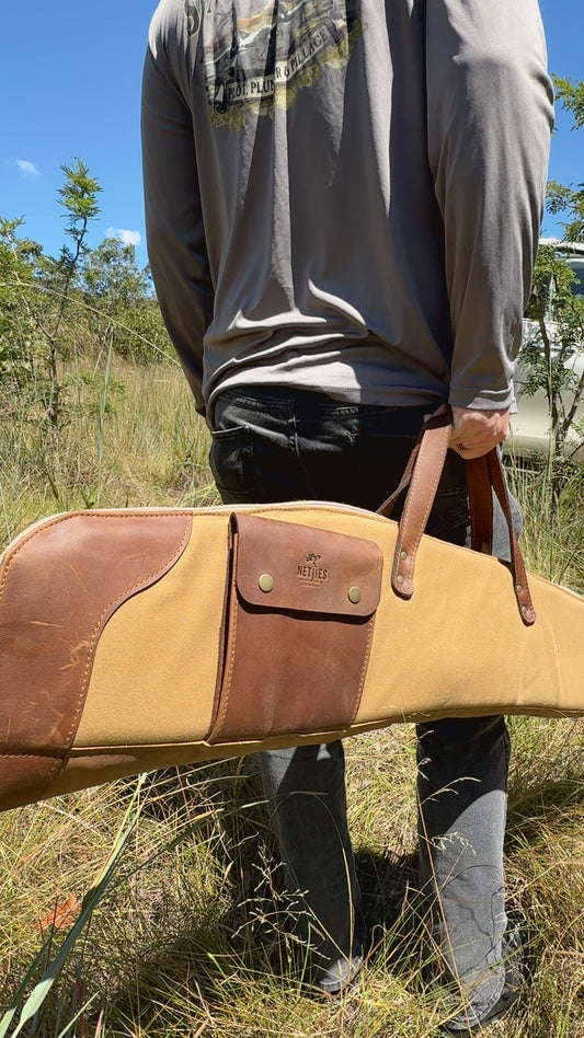 Leather & Cotton canvas combo Rifle Bag