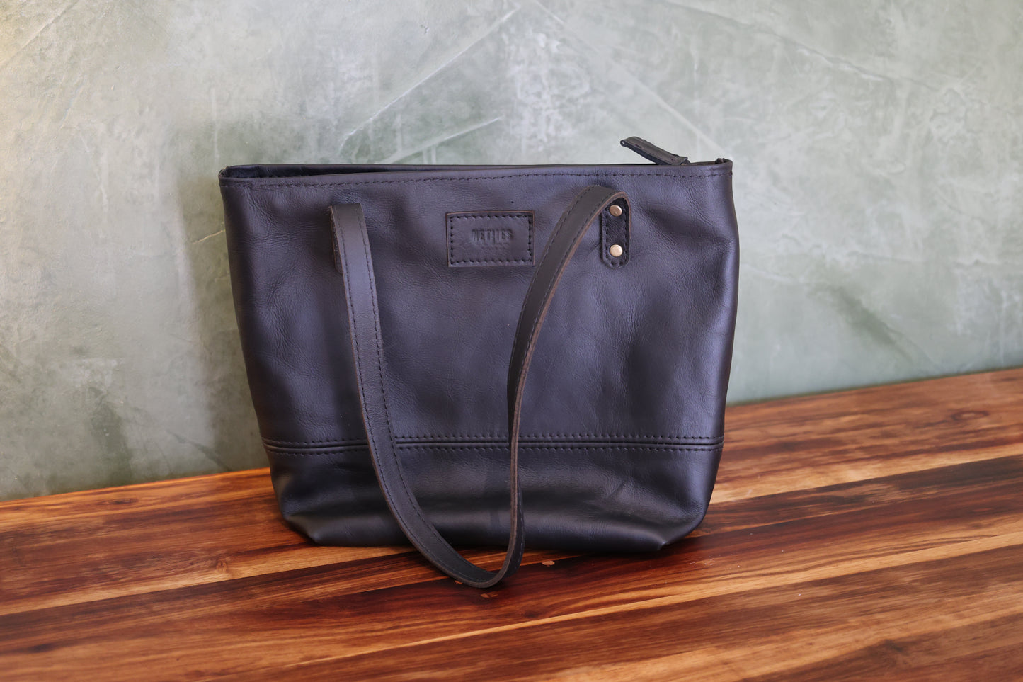 Mini tote leather handbag